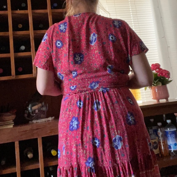 Summer Wrap V Neck Bohemian Floral dress - Picture 4 of 4